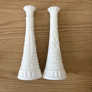 Vintage Milk Glass Candlestick Holders